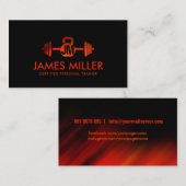 Carte De Visite Monogramme de formation personnelle rouge Motion (Devant / Derrière)