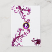 Carte De Visite MONOGRAMME DE GEM D'AMÉTHYSTE MAGIQUE, Blanc (Dos)