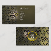 CARTE DE VISITE MONOGRAMME DE GEM DE DAMASK CLASSÉ (Devant / Derrière)