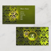 CARTE DE VISITE MONOGRAMME DE GEM DE DAMASK CLASSÉ (Devant / Derrière)