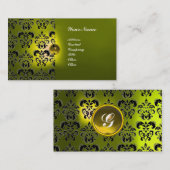 CARTE DE VISITE MONOGRAMME DE GEM DE DAMASK CLASSÉ (Devant / Derrière)