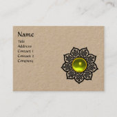 CARTE DE VISITE MONOGRAMME DE GEM TOPAZ JAUNE DE FLEURS CÉLÈBRES N (Devant)