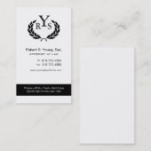 Carte De Visite Monogramme de guirlande de laurier d'avocat de (Devant / Derrière)