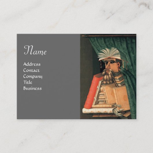 Carte De Visite MONOGRAMME DE LA BIBLIOTHÈQUE, gris (Devant)