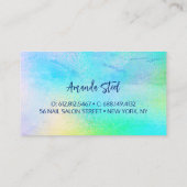 Carte De Visite Monogramme de la fausse parties scintillant bleue  (Dos)