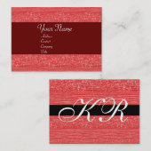 CARTE DE VISITE MONOGRAMME DE LA MODE ROUGE (Devant / Derrière)
