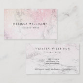 Carte De Visite monogramme de la Parties scintillant de marbre (Devant / Derrière)