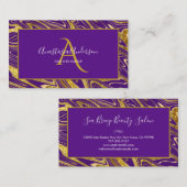 Carte De Visite Monogramme de la Parties scintillant de marbre dor (Devant / Derrière)