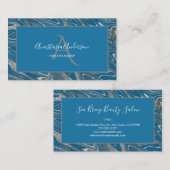 Carte De Visite Monogramme de la Parties scintillant de marbre gri (Devant / Derrière)