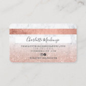 Carte De Visite Monogramme de la parties scintillant en or rose de (Dos)