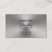 Carte De Visite Monogramme de l'aspect métallique brossé à deux cô (Dos)