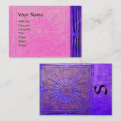 Carte De Visite MONOGRAMME DE L'ÉTOILE DU MATIN, bleu rose (Devant / Derrière)