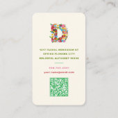 Carte De Visite Monogramme de lettre initiale D Fleurs de printemp (Dos)