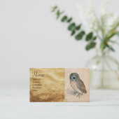 Carte De Visite Monogramme de lièvre (lapin) et de hibou (Debout devant)