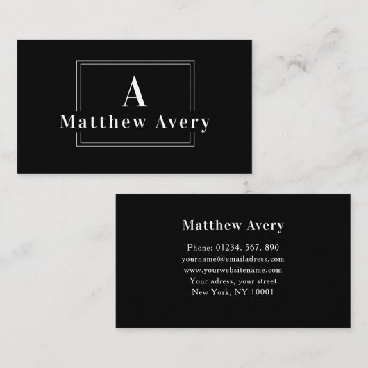 Carte De Visite monogramme de logo (Devant / Derrière)