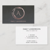 CARTE DE VISITE MONOGRAMME DE LOGO DE BROUILLARD ROSE BLANC GRIS (Devant / Derrière)