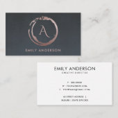 CARTE DE VISITE MONOGRAMME DE LOGO DE BROUILLARD ROSE BLANC GRIS (Devant / Derrière)