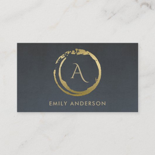CARTE DE VISITE MONOGRAMME DE LOGO DE BROUILLE D'OR GRAY (Devant)