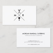 CARTE DE VISITE MONOGRAMME DE LOGO DE FORK & KNIFE SUR BLANC (Devant / Derrière)