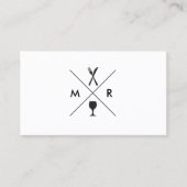 CARTE DE VISITE MONOGRAMME DE LOGO DE FORK & KNIFE SUR BLANC (Devant)