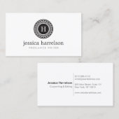 CARTE DE VISITE MONOGRAMME DE LOGO DE SOLEIL (Devant / Derrière)