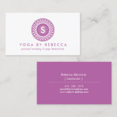 CARTE DE VISITE MONOGRAMME DE LOGO DE SOLEIL POUR YOGA STUDIO, ENS (Devant / Derrière)