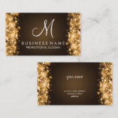 Carte De Visite Monogramme de lumière or simple (Devant / Derrière)