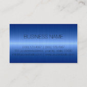 Carte De Visite Monogramme de luxe bleu en métal d'acier (Dos)