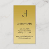 Carte de visite monogramme de luxe noir et or (Dos)