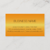 Carte De Visite Monogramme de luxe orange en métal d'acier (Dos)