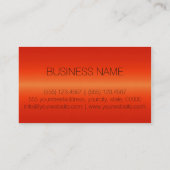 Carte De Visite Monogramme de luxe orange rouge en métal d'acier (Dos)