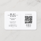 Carte De Visite Monogramme de luxe R Couronne noir blanc moderne (Dos)