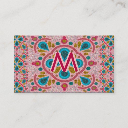 Carte De Visite Monogramme de mandala (Devant)