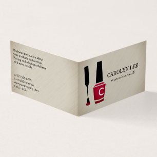 Carte De Visite Monogramme de manucure polonaise à ongles