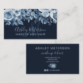 Carte De Visite monogramme de maquillage chic de couleur florale b (Devant / Derrière)