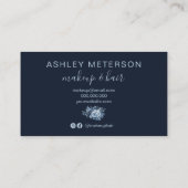 Carte De Visite monogramme de maquillage chic de couleur florale b (Dos)