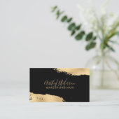 Carte De Visite Monogramme de maquillage de papier doré chic moder (Debout devant)