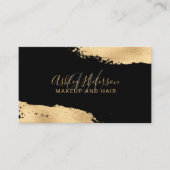 Carte De Visite Monogramme de maquillage de papier doré chic moder (Devant)