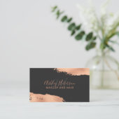 Carte De Visite Monogramme de maquillage de papier doré rose moder (Debout devant)