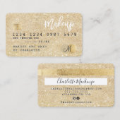 Carte De Visite Monogramme de maquillage de parties scintillant do (Devant / Derrière)