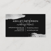 Carte De Visite Monogramme de maquillage moderne en feuille d'arge (Dos)