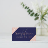 Carte De Visite Monogramme de maquillage rose parties scintillant (Debout devant)