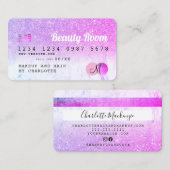 Carte De Visite monogramme de marbre rose parties scintillant de l (Devant / Derrière)