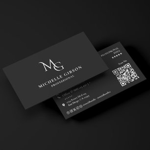 Carte De Visite Monogramme de marketing à initiales minimales MG N
