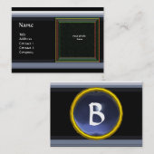 Carte De Visite MONOGRAMME DE MÉMOIRE VIBRANTE JEU bleu (Devant / Derrière)