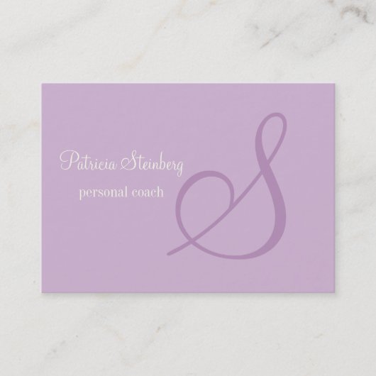 Carte De Visite Monogramme de Minimalistic de lavande (Devant)