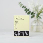 Carte De Visite MONOGRAMME DE MODE ANTIQUE, argent, platine métall (Debout devant)