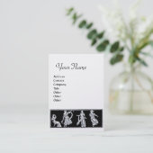 Carte De Visite MONOGRAMME DE MODE ANTIQUE Black White Pearl (Debout devant)