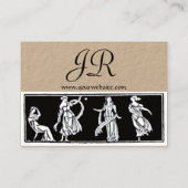 Carte De Visite MONOGRAMME DE MODE ANTIQUE Papier Kraft noir blanc (Dos)