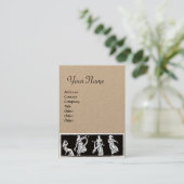 Carte De Visite MONOGRAMME DE MODE ANTIQUE Papier Kraft noir blanc (Debout devant)